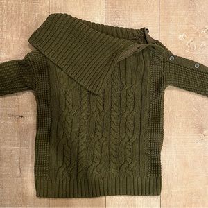 Army Green Sweater with Side Buttons